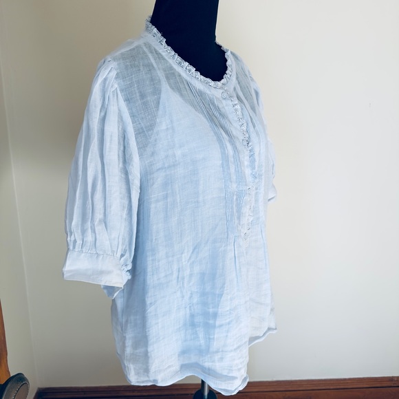 J. Crew Soft Blue Puff Sleeve Top XL - Picture 3 of 7